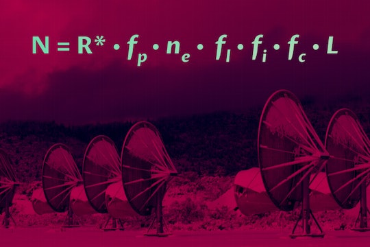 large satellite dishes and an equation